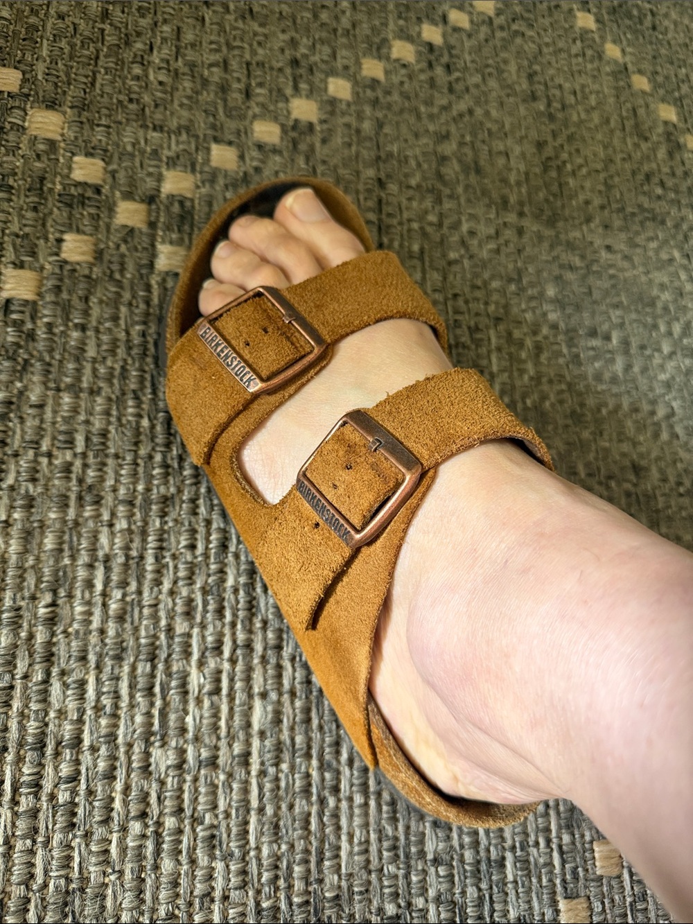 Birkenstock Suede Two-Buckle Slide Sandals in Brown - Picture 13 of 13